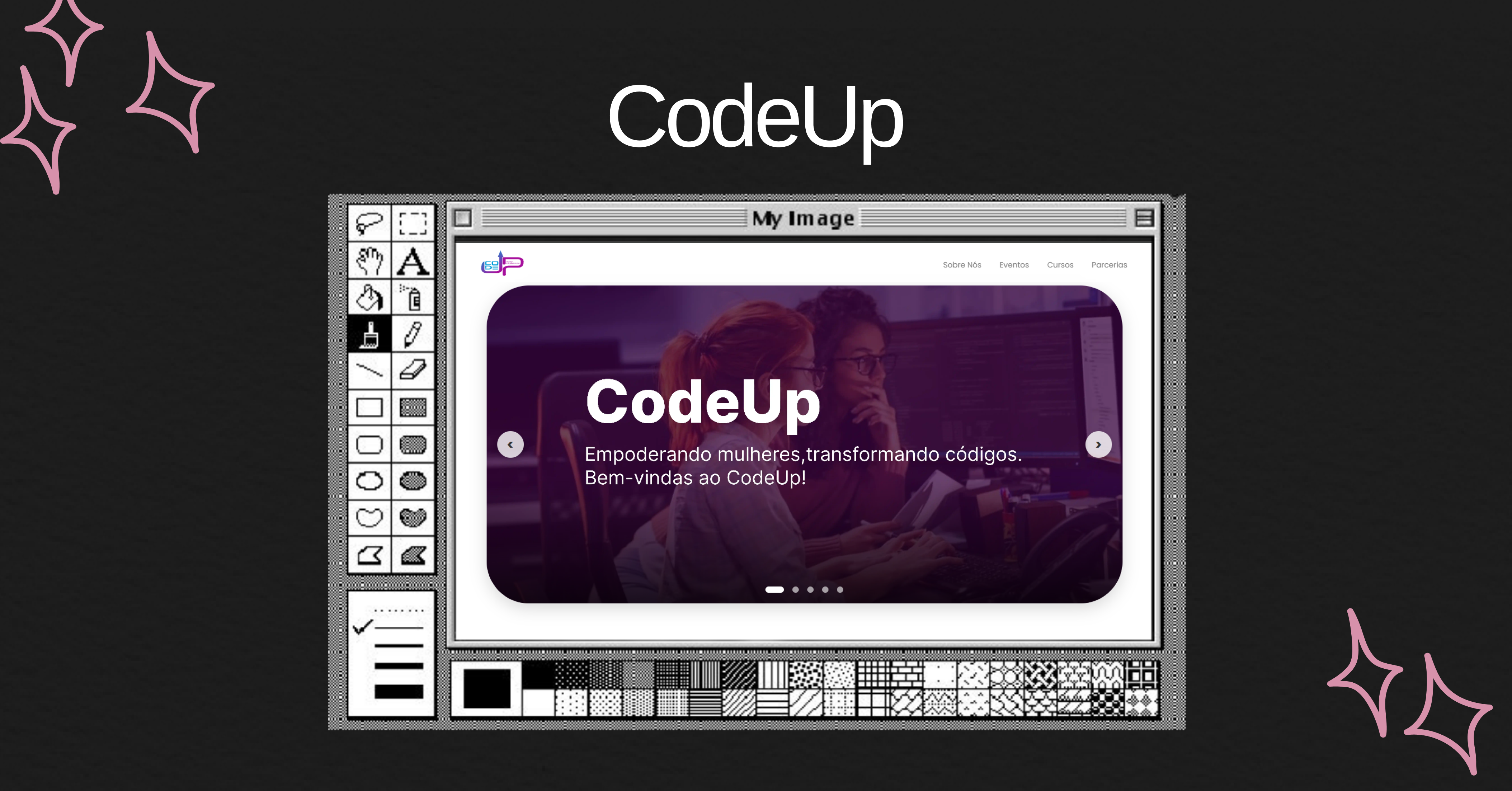 Site Institucional do Projeto CodeUp desenvolvida por Lara Costa